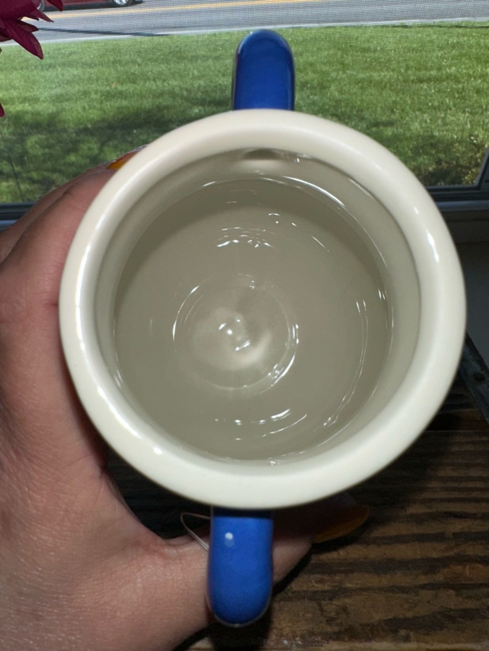 Lemon Pattern Ceramic Vase with Blue Handles - Home Accents - Picture 5 of 6